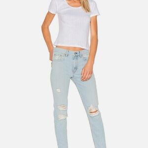 Rag & Bone- Distressed Light Wash Marilyn High Rise Jeans Size 28